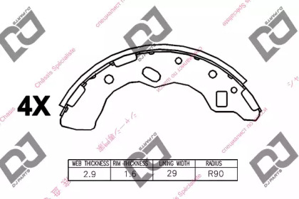 Комлект тормозных накладок DJ PARTS BS1283